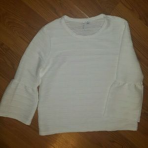 White bell sleeve top